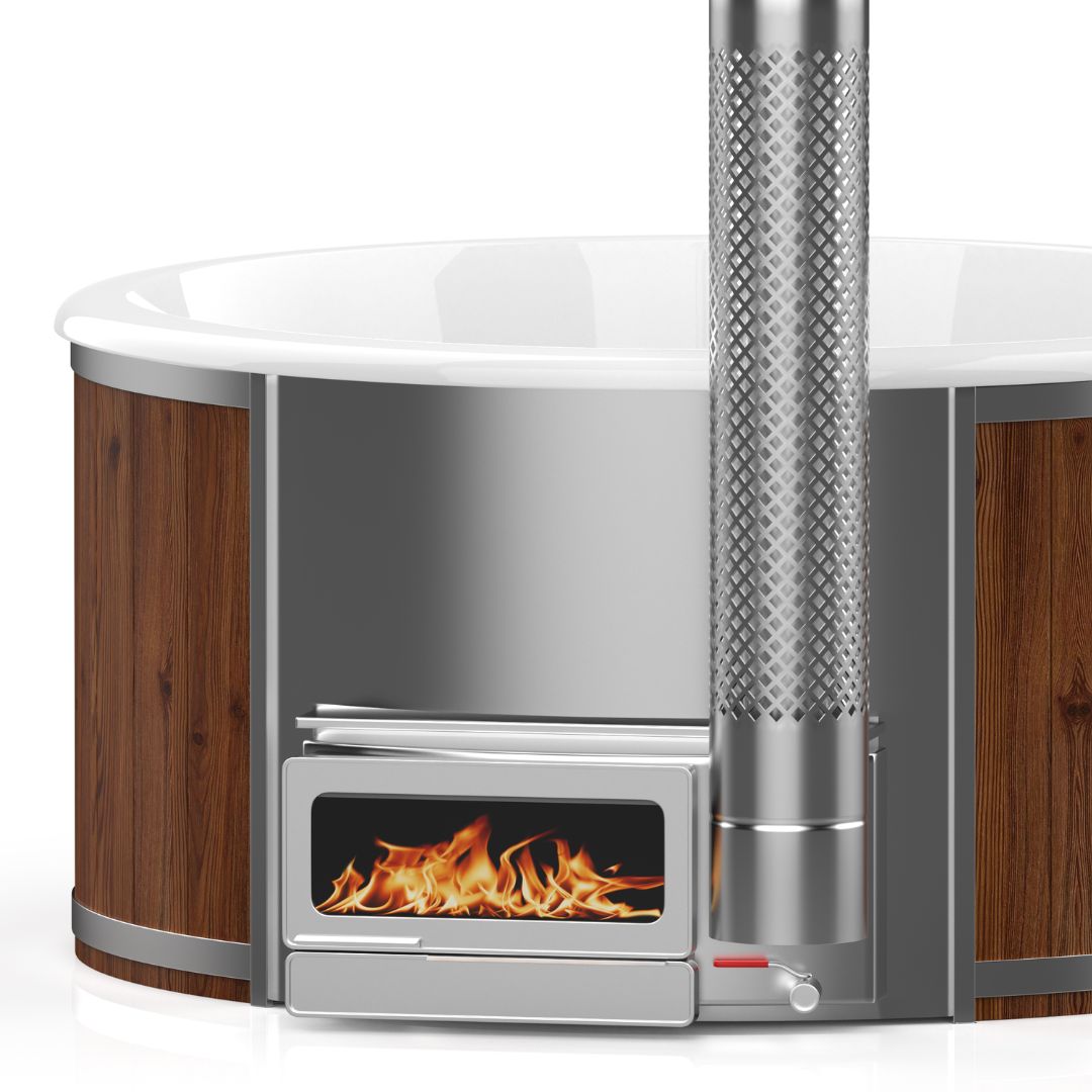 Horizontaler Ofen AISI316 35 kW mit Schornstein, Kappe und Schutz